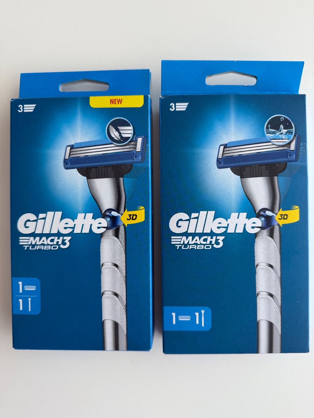 Rasoi & Lamette da barba: Gillette Mach3 Turbo rasoir+lames, 4 pcs – Nuovo e nell'imballaggio originale da St-Gingolph venduto da GoldenKeys