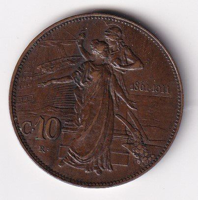 Tutti le monete: Italien 10 cent. 1911vorz-unz – Usato da Neuchâtel venduto da karlpierrino