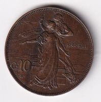 Italien 10 cent. 1911vorz-unz