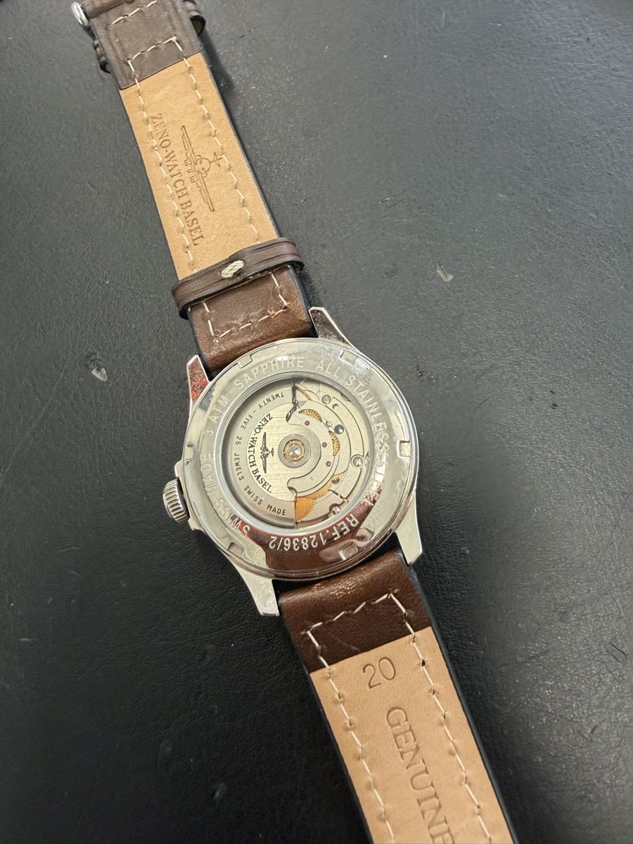 Zeno Orologi: Zeno-Watch Basel Basic Retro, Top Zustand, Lederarmband – Usato da Winterthur venduto da senn-ismaili 4