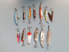 Sortiment Löffel + Wobbler, 13 Stk. 15 - 60 g, Schnäppchen!