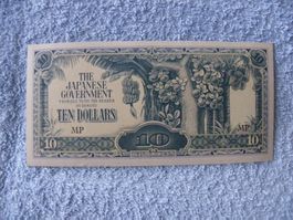 Japanische Besatzungswährung 10 Dollar Philippinen WWII