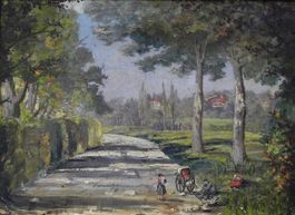 Rast am Wegesrand romantisierende Landschaftsmalerei um 1900