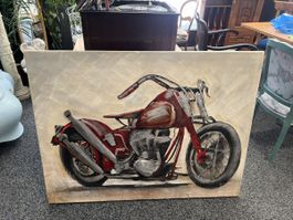 Motorrad Bild Relief - Kunsthandwerk Wanddeko, 120x110