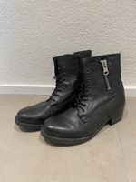 Schwarze Leder Stiefel