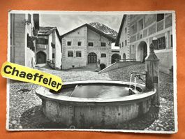 1950 Guarda im Unter – Engadin, der Dorfplatz 