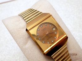 Rado Diastar, Quartz, Goldbeschichtung 24x30mm, 11 Diamanten