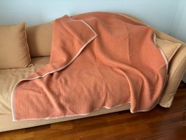 Lot de 2 couvertures de lit DOLAN couleur camel