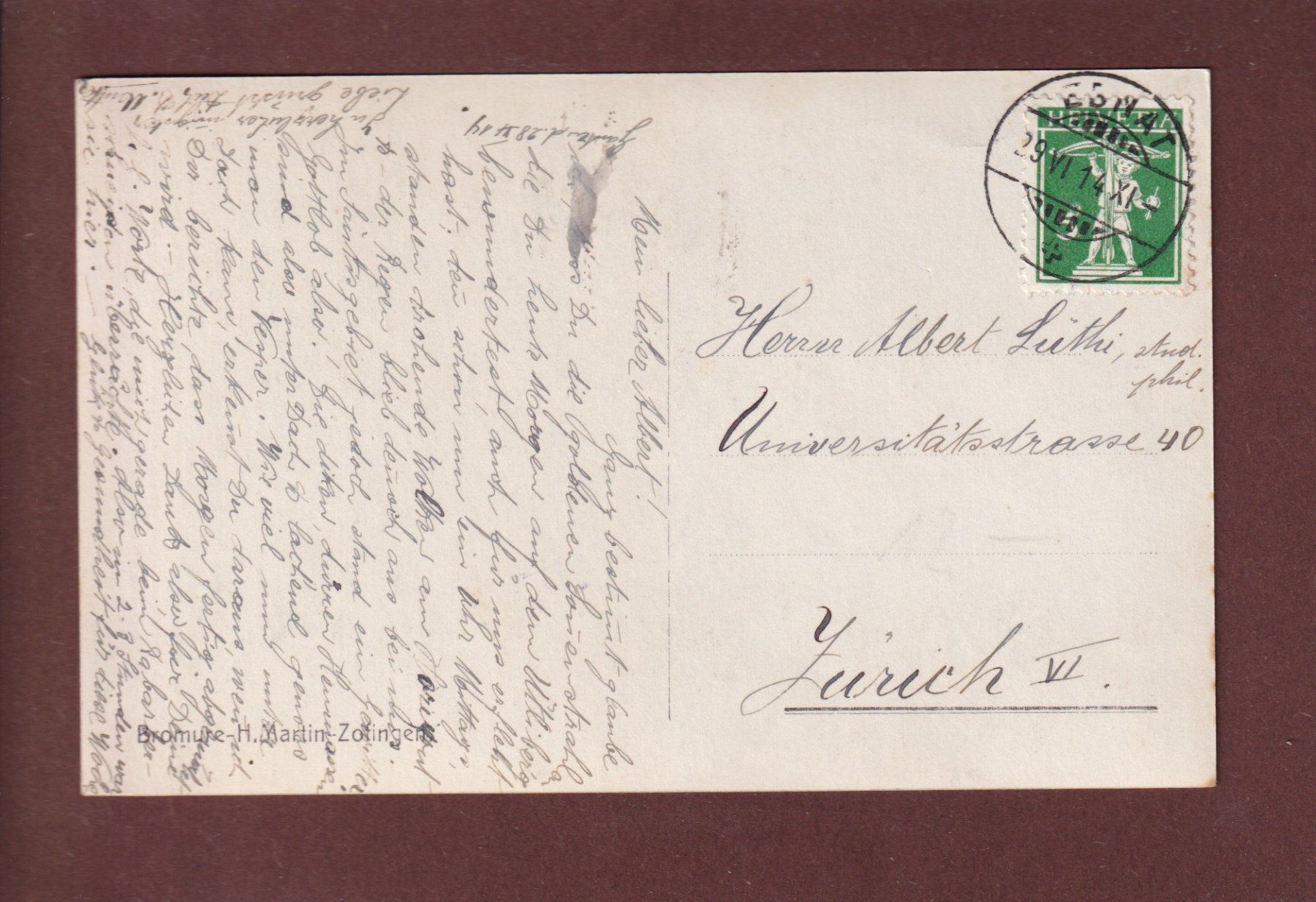 Ansichtskarten: DAVOS - Teilansicht - 1914 – Gebraucht aus Pully von nicecards 1