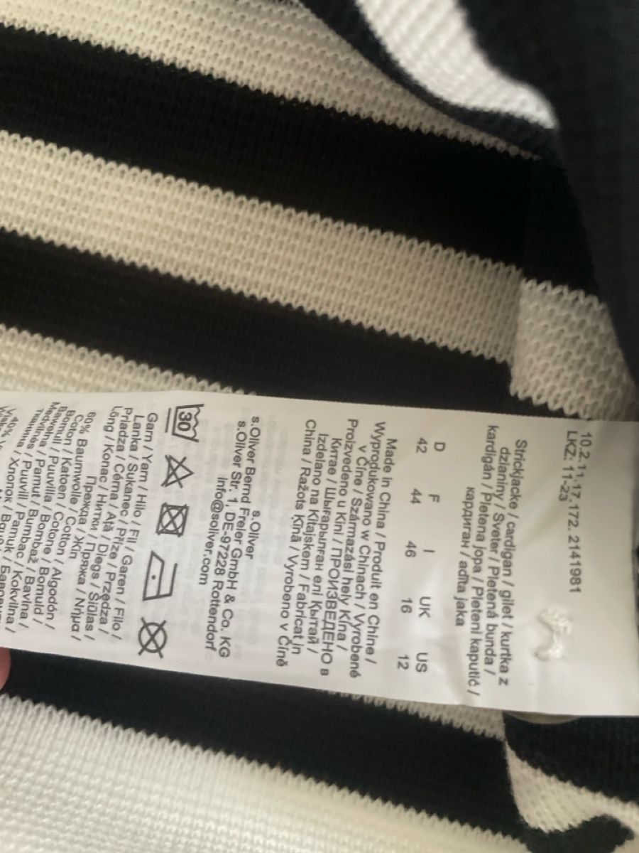 S.Oliver Giacche: Neue s.Oliver Strickjacke, Gr. 42, Gestreift – Nuovo (secondo la descrizione) da Obergerlafingen venduto da cabo4 2