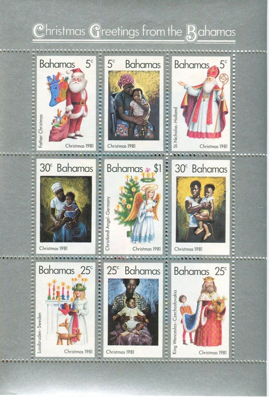 Tous les timbres: Block "Weihnachtsmann". Bahamas. – Neuf avec emballage d'origine à Basel par Butsch5