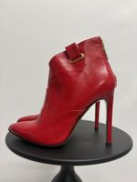Mangano rote Leder Stiefeletten Gr. 38 gold High Heels