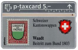Pro Juventute WAADT Wappen - seltene Firmen Taxcard