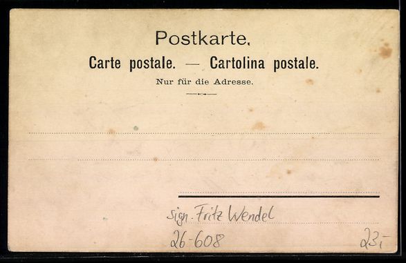 Cartoline postali: Handgemalt sign. Fritz Wendel: Mann mit  – Usato da Berlin venduto da bartko-reher 1