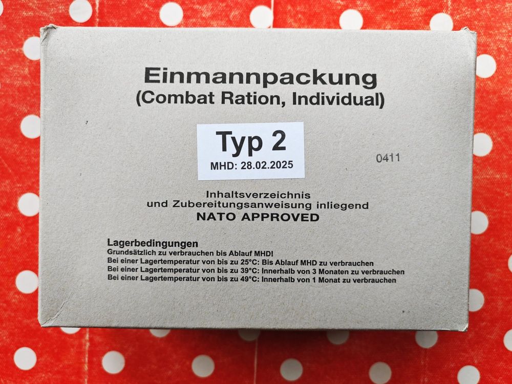 Biscuits Blindés Bundeswehr EPA MRE - Ration Survie Bushcraft Prepper - NEUF