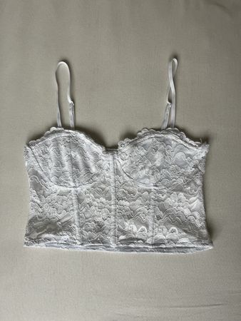 Weisses Spitzenkorsett Top Gr. XS