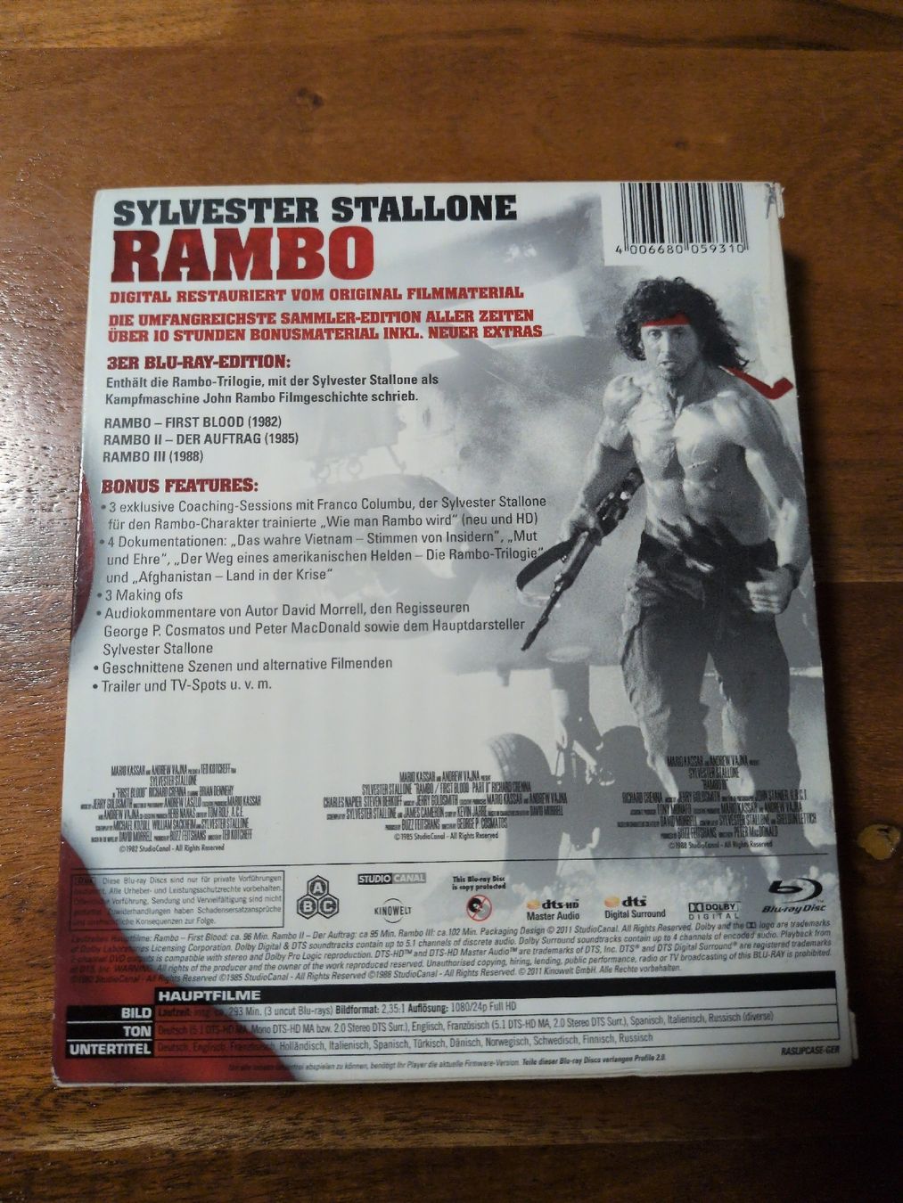 Tutti i DVDs: Rambo The Trilogy Blu-ray Box Ultimate Edition Uncut – Usato da Thun venduto da Pizzamike 1