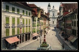AK Solothurn, Hauptgasse mit Kathedrale