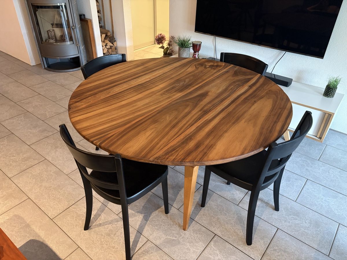 Tische: Beizentisch Bistrotisch Nussbaum Esstisch Biedermeier – Gebraucht aus Freienstein von Zippi007