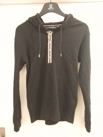 BEHYPE DESIGNER HOODIE L - NEU & MIT KNOPFLEISTE - SCHWARZ🔥