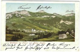 AK Brülisau AI mit Kamor und Hohem Kasten, gelaufen