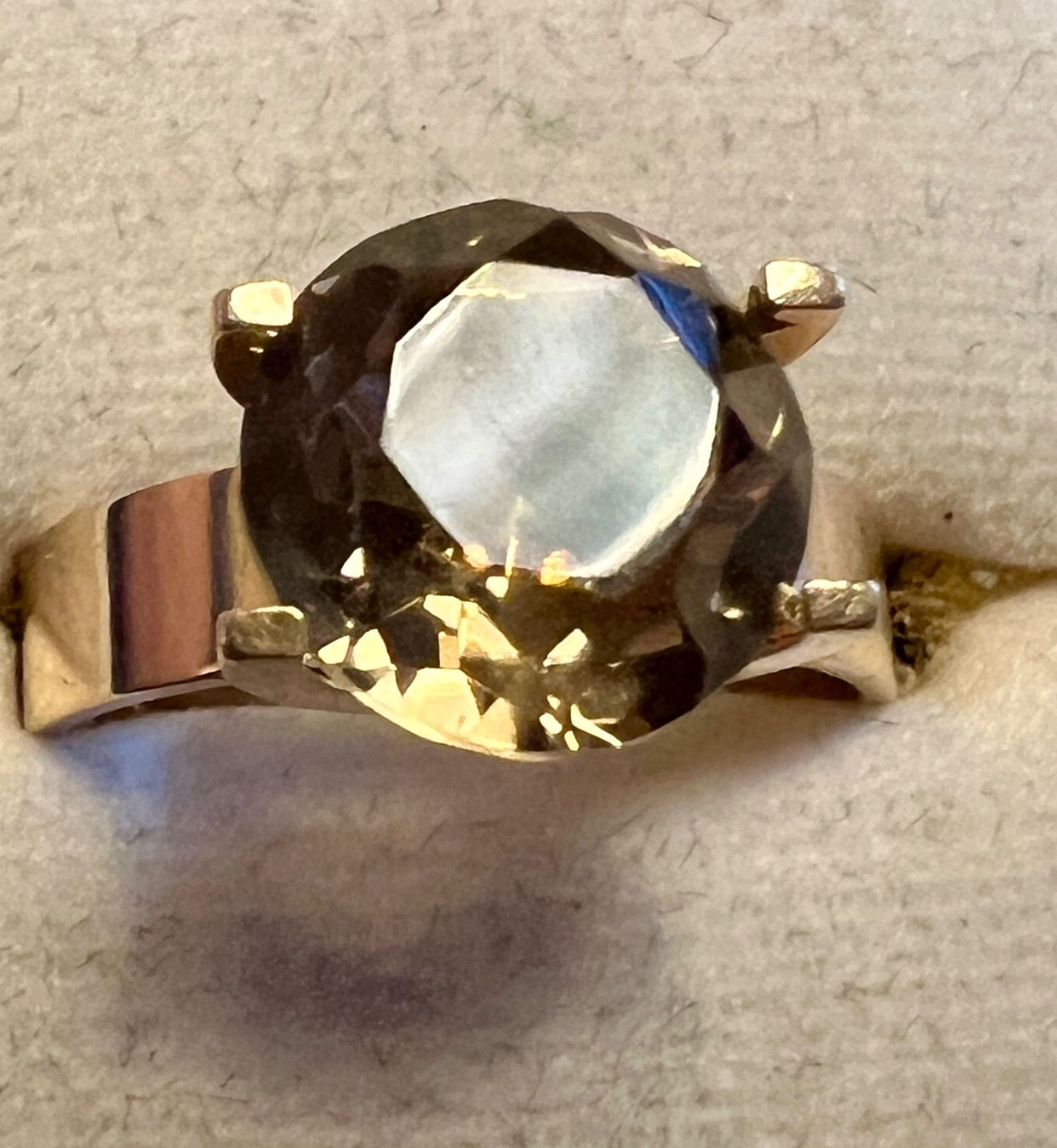 Anelli: Gold-Ring 14K mit Rauchquarz – Usato da Chur venduto da Penting1935 2