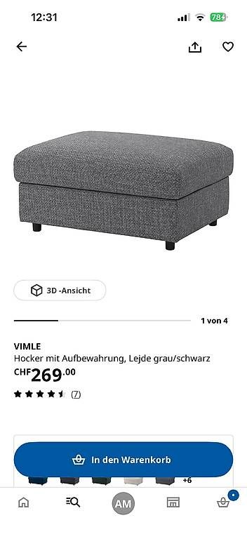Ikea Sgabelli: Ikea Vimle Hocker – Usato da Spiegel b. Bern venduto da Pabasa