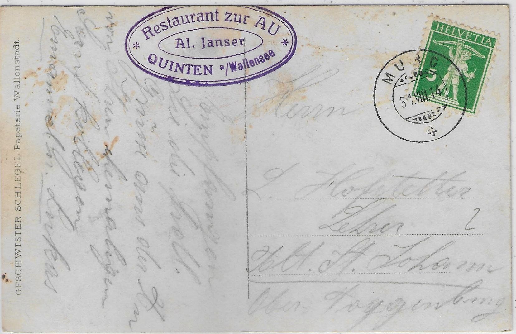 Cartoline postali: Abendstimmung am Wallensee – Usato da Ettingen venduto da Kartenplanet 1