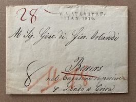 1816 Faltbrief mit Inhalt Ausburg - Bevers via Lindau, Chur