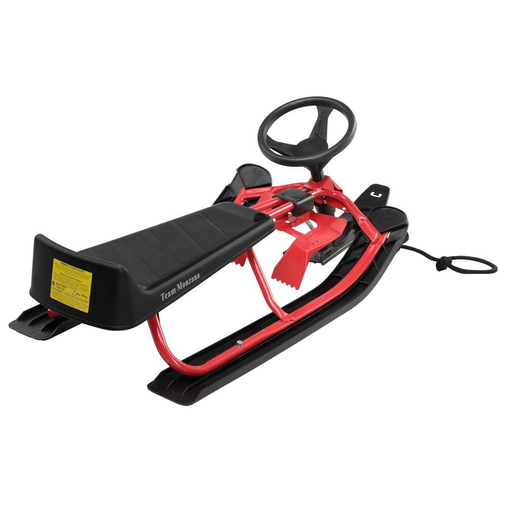 Schlitteln: Lenkschlitten Rot bis 75kg – Neu und originalverpackt aus Winterthur von aredo 5