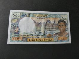 Franz. Polynesien Papeete 500 Francs   ungefaltet