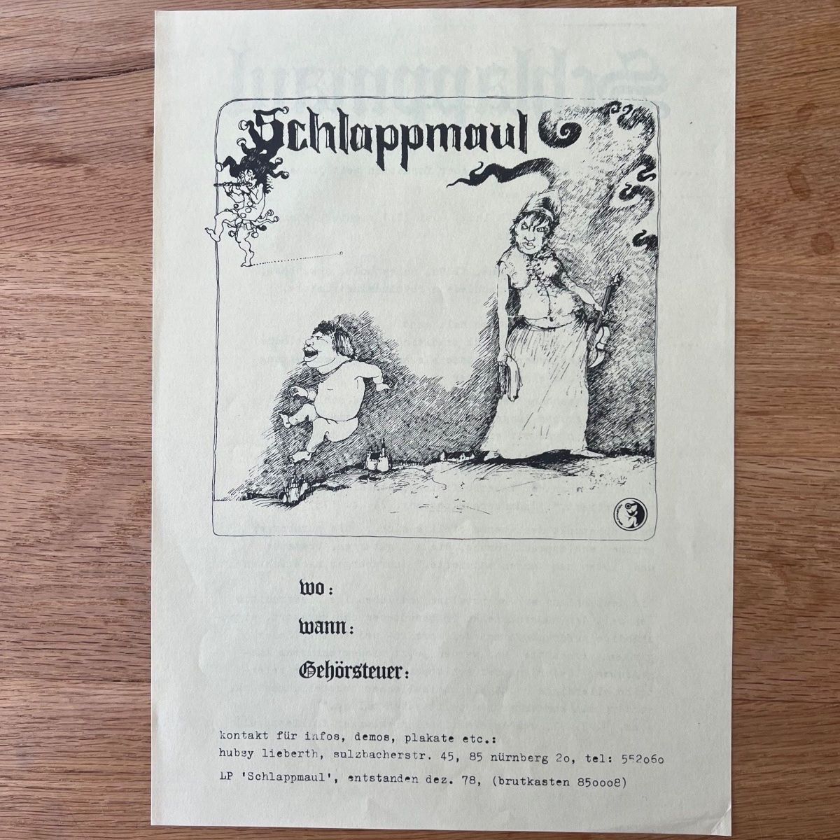 Vinyles: Schlappmaul - Same / 1. D-Press. 1978 - TOP – D'occasion à Gais par soundcave57 2