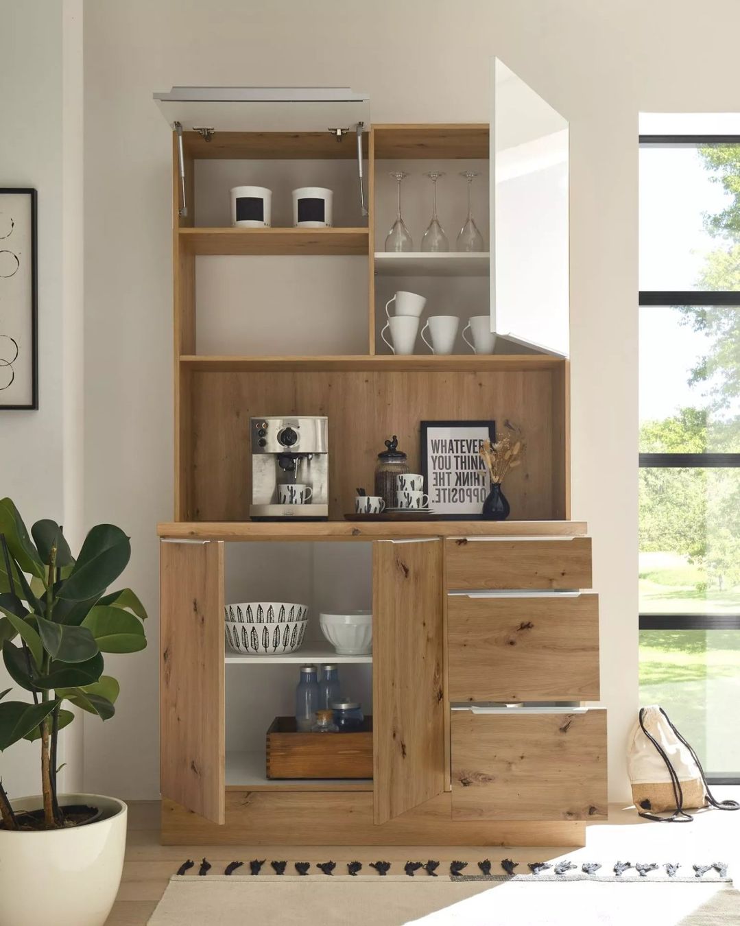 Credenze: 939 - Buffetschrank Küchen Buffet Premium 120cm Weiss Eiche – Nuovo e nell'imballaggio originale da Wallenwil venduto da toesstalvertrieb 2