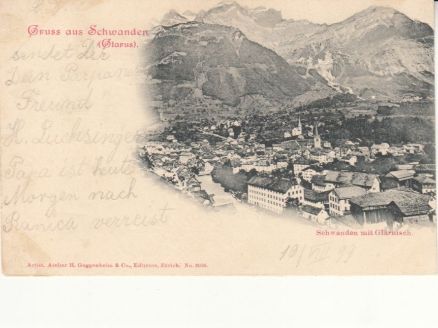 Ansichtskarten: Schwanden 1899 – Gebraucht aus Bürglen TG von StampGraf