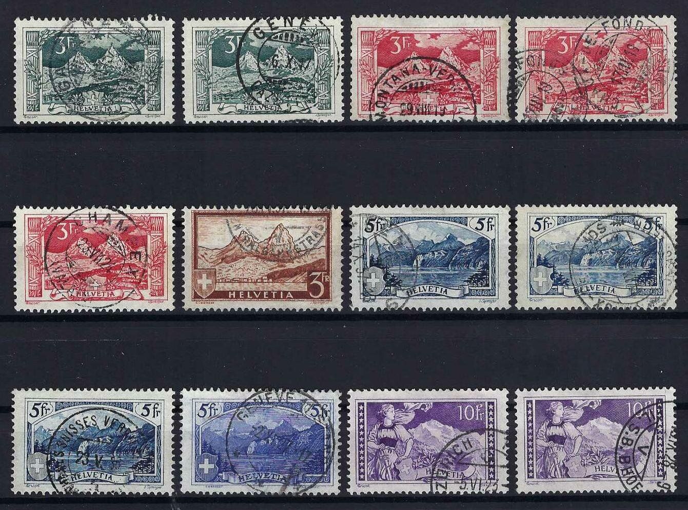 Tutti i francobolli: 1914-1931 Gebirgslandschaften gute Werte gest. – Usato da Hitzkirch venduto da walti1959