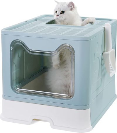 Katzentoilette Grosse Faltbare Katzenklo mit Deckel Schaufel