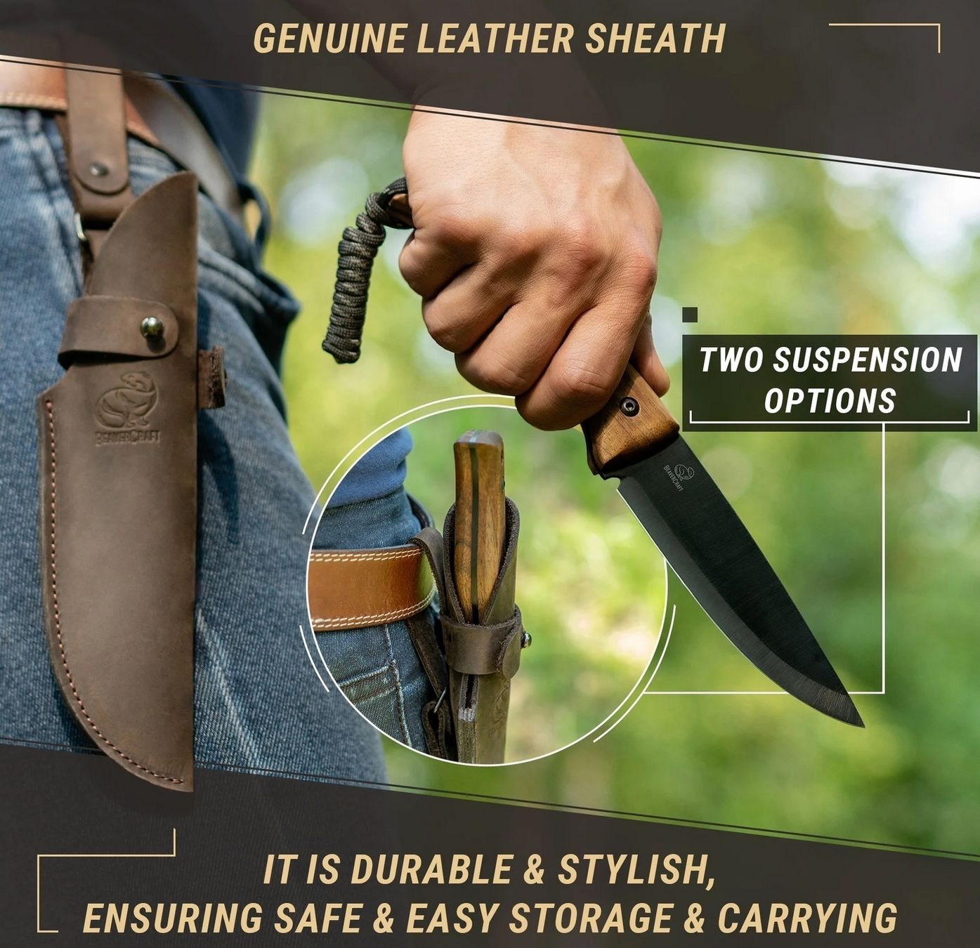 Accessori: Beavercraft BSH3 Bushcraft & Survival Messer – Nuovo e nell'imballaggio originale da St. Gallen venduto da Ybotontour 2