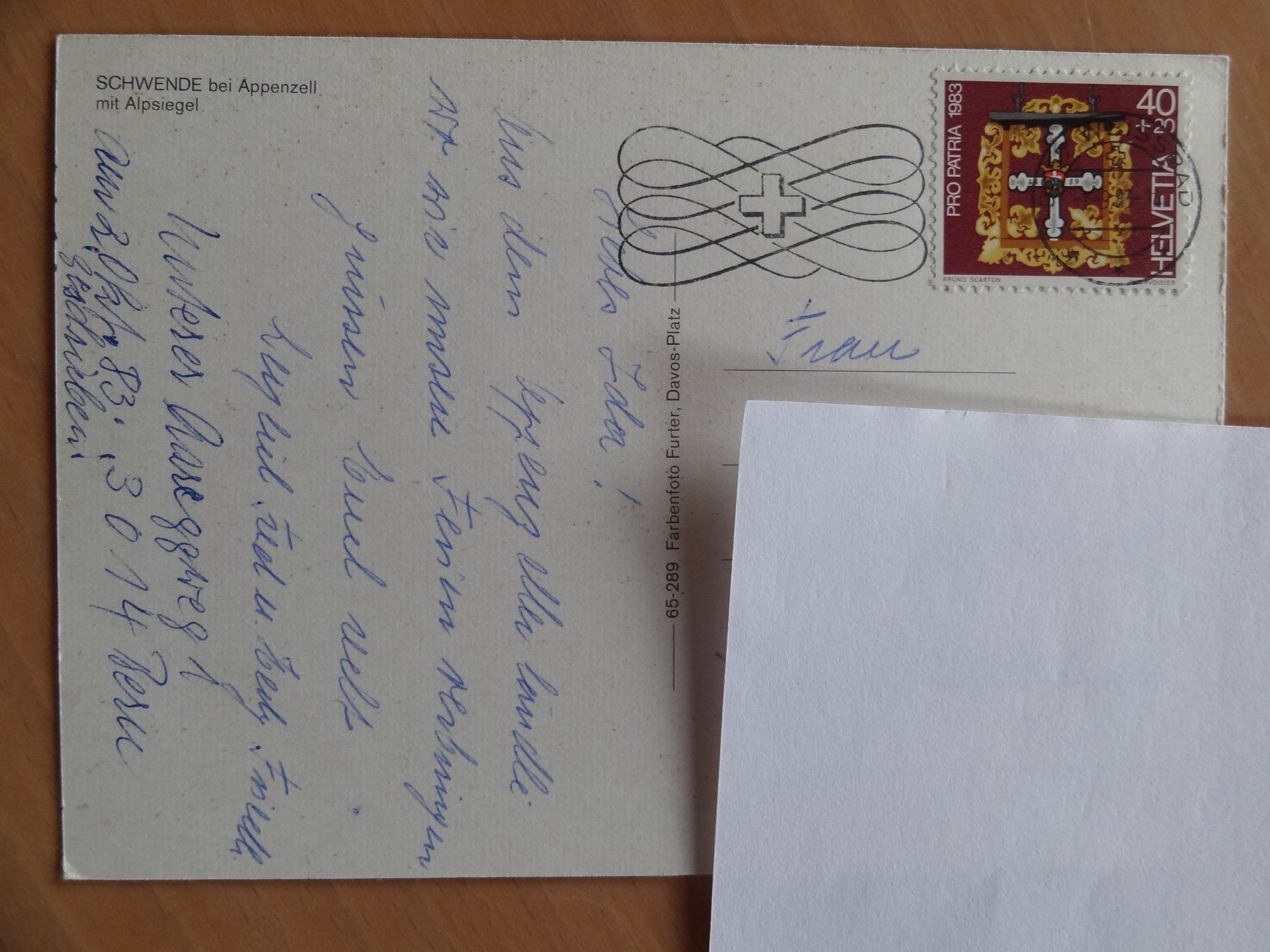 Cartoline postali: Schwende mit Alpsiegel - 1983 – Usato da St Léonard venduto da Riglin 1