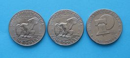 Münzen USA 1 Dollar  1972/ 1974 / 1976