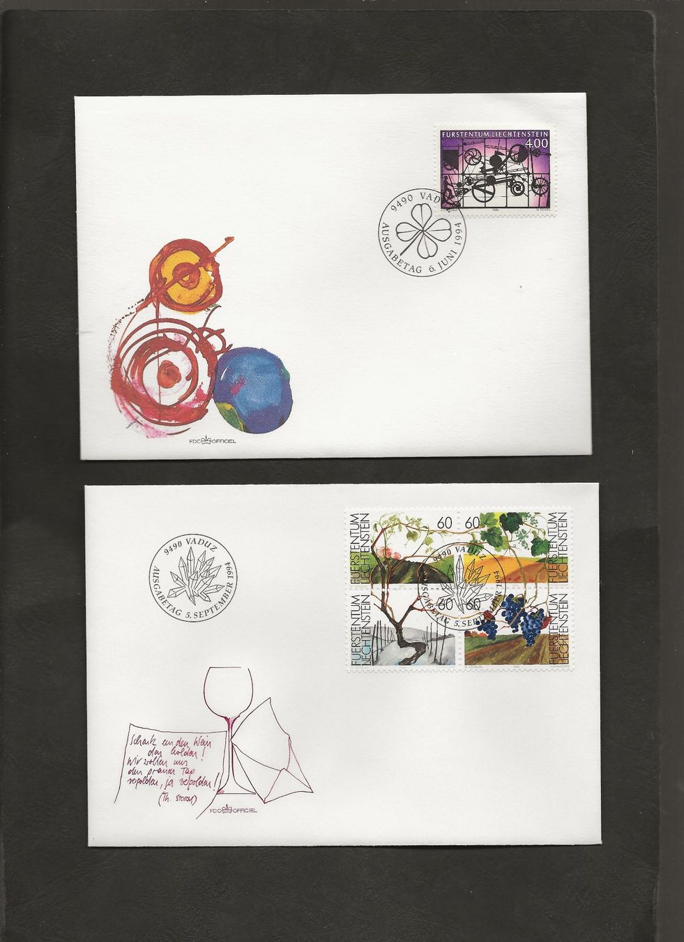 Tutti i francobolli: 16 FDC Liechtenstein 1993 bis 1994 – Usato da Au ZH venduto da xelagreb01 7