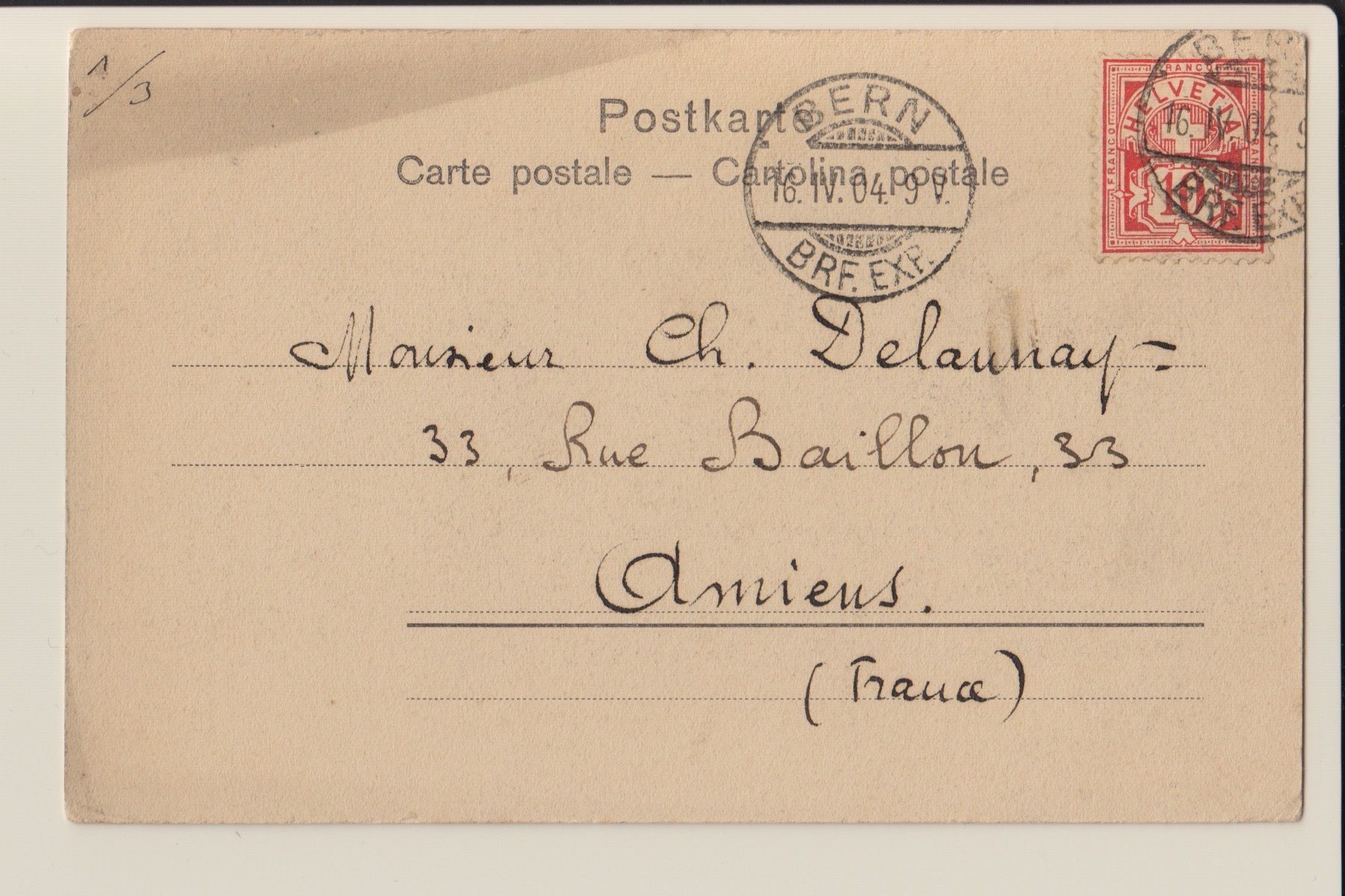 Cartoline postali: AK Bern - Bahnbrücke - 16.04.1904 – Usato da Kirchberg BE venduto da Mgh 1