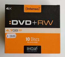 10x DVD+RW Rohlinge 4.7GB 4x