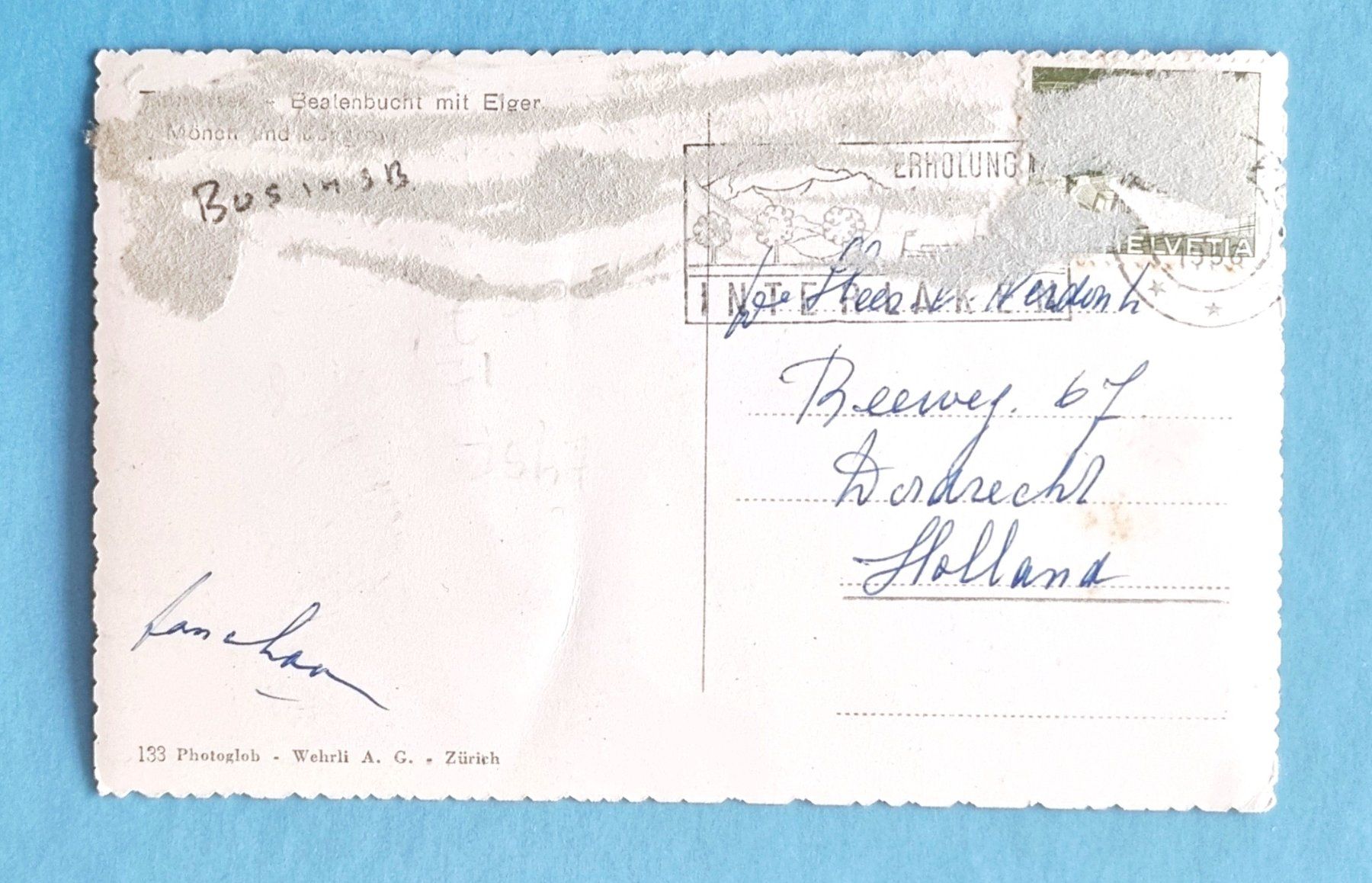 Cartoline postali: Am Thunersee - Trolleybus - Bus STJ - Standseilbahn - 1956 – Usato da Rothrist venduto da RROENK 1
