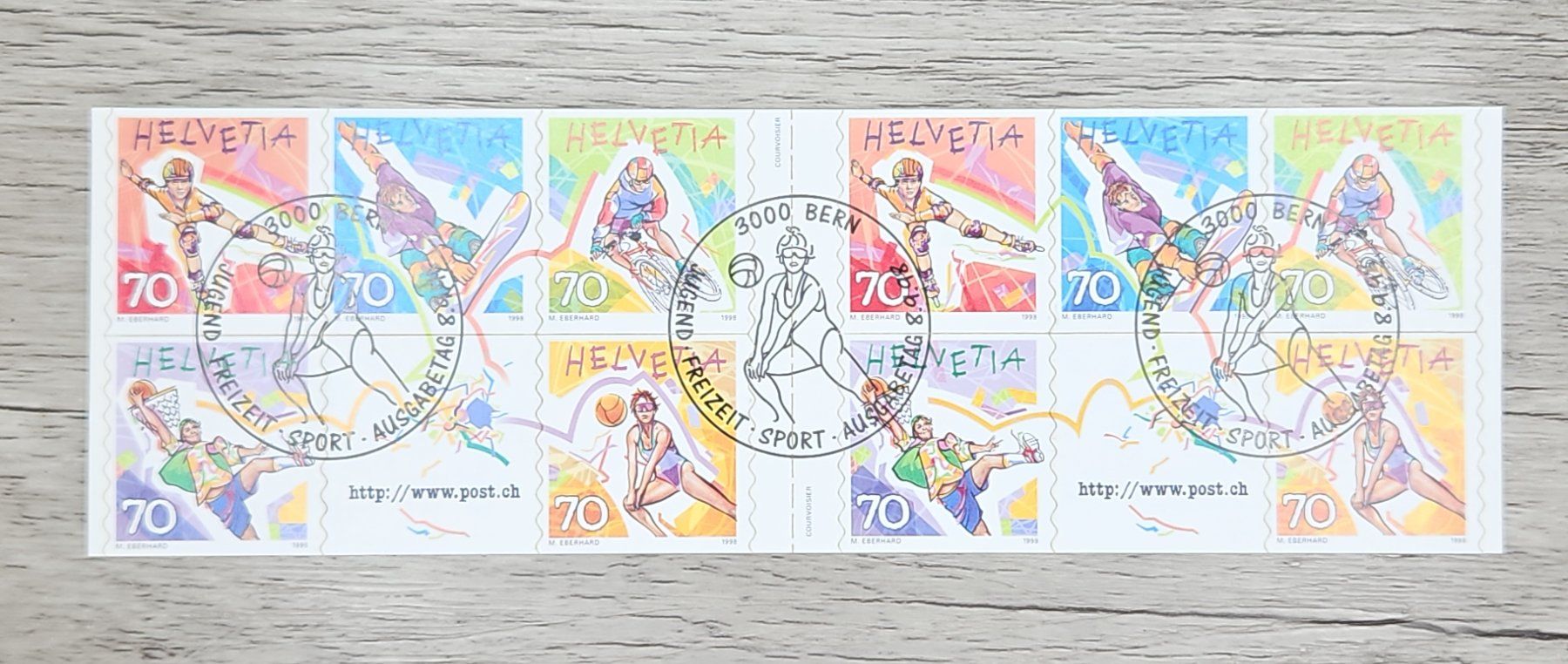 Tutti i francobolli: CL20 Bloc Timbre Suisse Oblitéré 1998 – Usato da Cousset venduto da Patrick_Collections