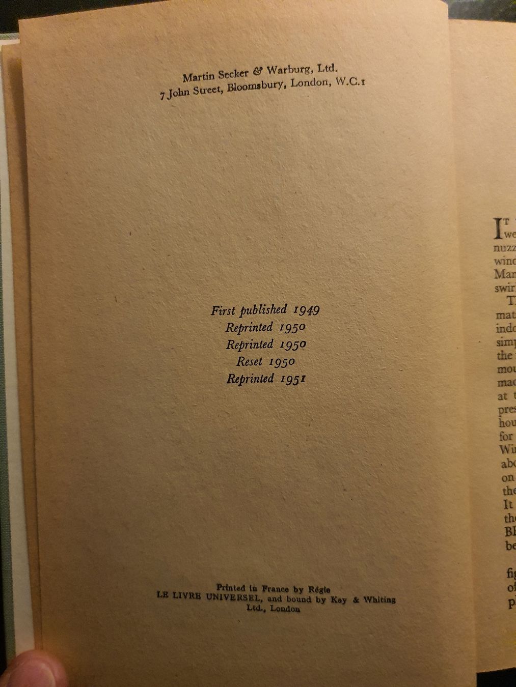 Libri: George Orwell, early edition 1951 – Usato da Zürich venduto da TimZurich1 1