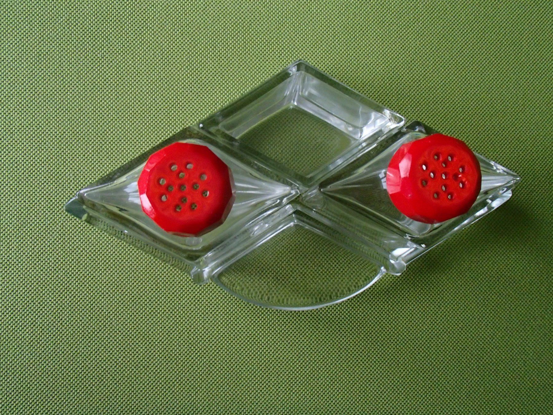Gläser: 4 teil. Art Deco Menage mit rotem Deckel – Gebraucht aus Schöfflisdorf von pullux 3