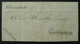 1851, "Markenlose Zeit" RAGAZ nach LIECHTENSTEIG SG, Befund