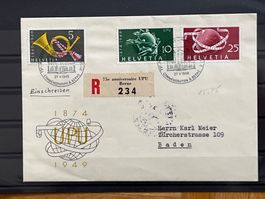 UPU 1949 frz., einschreiben, Berne - Baden