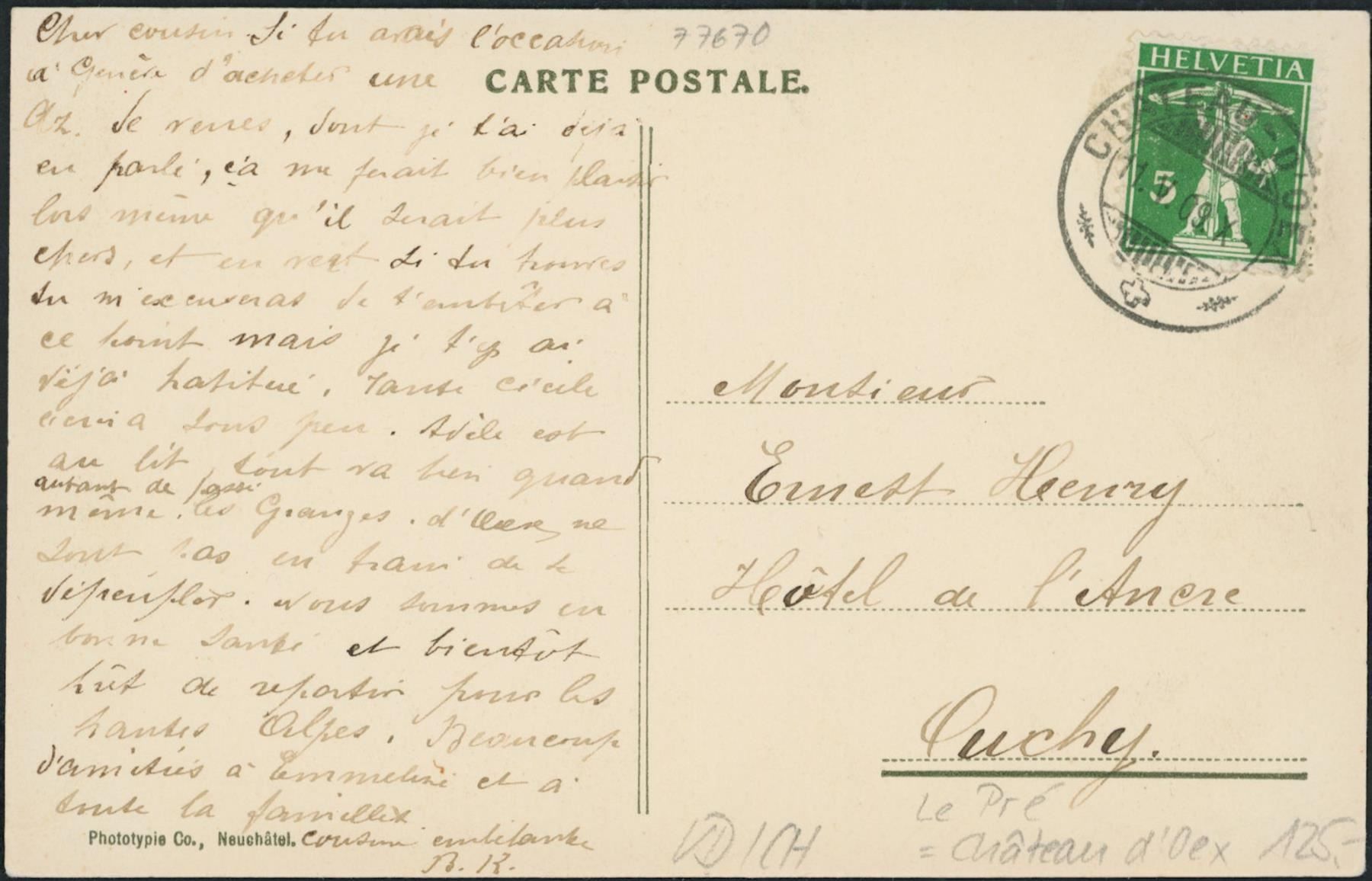 Cartoline postali: VD Le Pré - Château d'Oex – Usato da Schindellegi venduto da leecollect 1