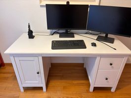 IKEA HEMNES Schreibtisch komplett weiss – 155 × 65 cm